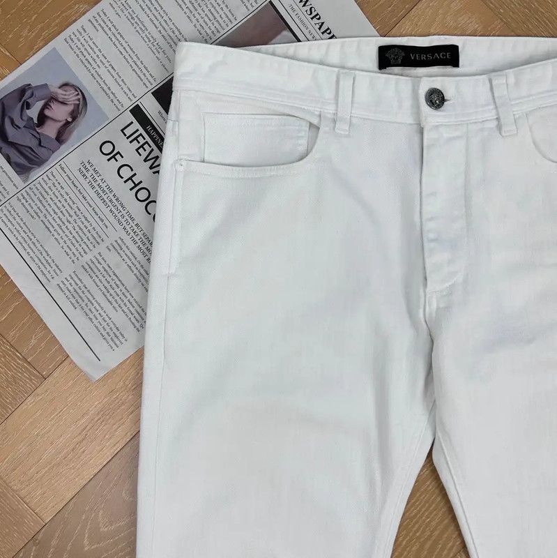 Versace Versace Casual White Denim Pants for Men 0089 Size US 34 / EU 50 - 6 Thumbnail