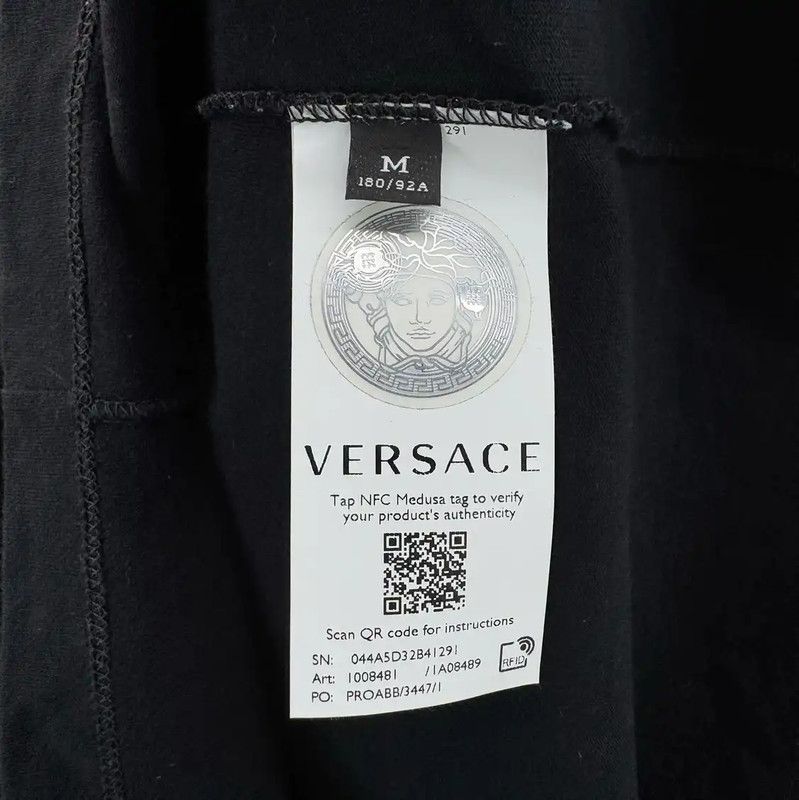 Versace Versace Black Men's T-shirt with Logo 0089 Size US M / EU 48-50 / 2 - 5 Thumbnail
