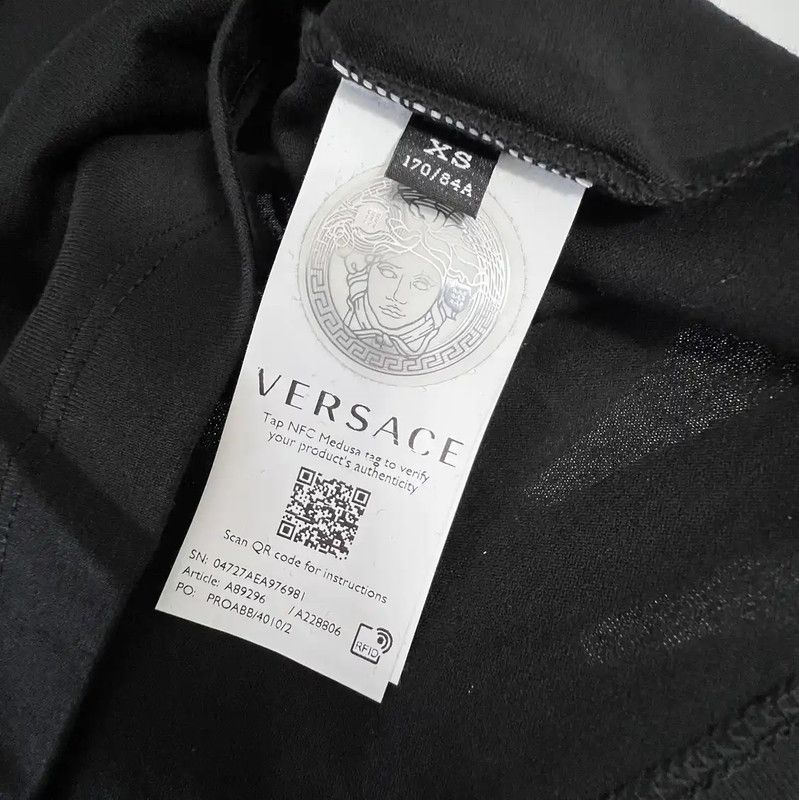 Versace Versace Black Cotton Short Sleeve T-Shirt 0089 Size US XS / EU 42 / 0 - 6 Thumbnail