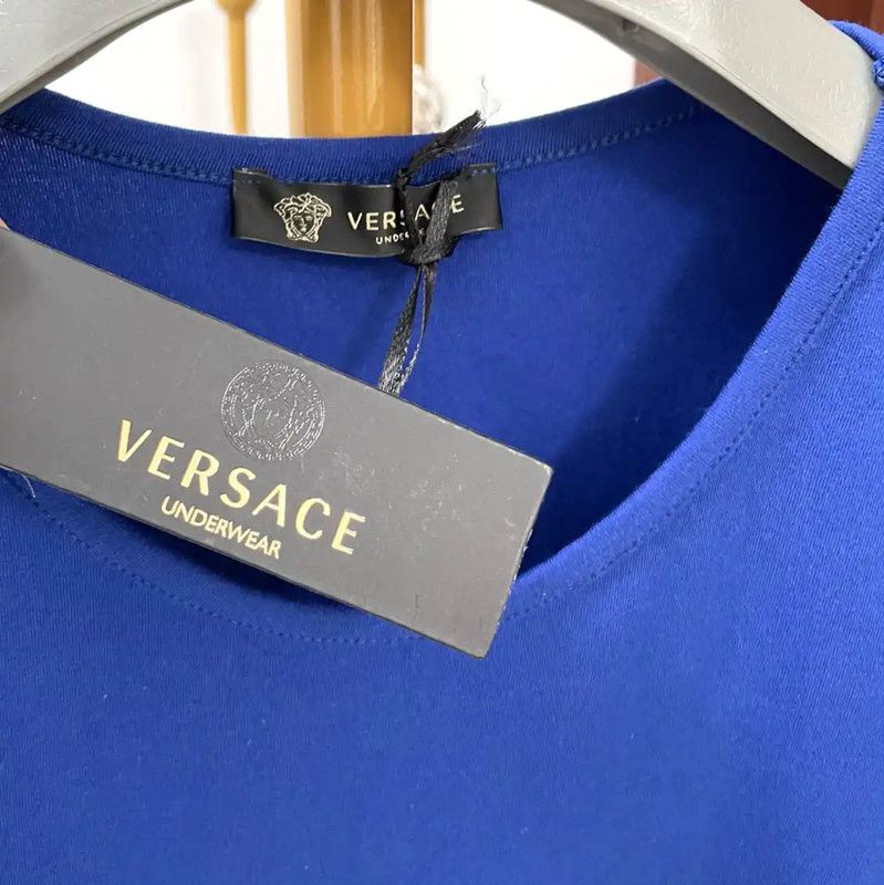 Versace Versace Blue Cotton Men's T-Shirt 0089 Size US S / EU 44-46 / 1 - 3 Thumbnail