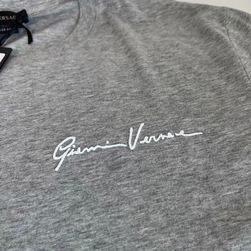 Versace Versace Gray Cotton Short Sleeve T-Shirt 0089 Size US L / EU 52-54 / 3 - 3 Thumbnail
