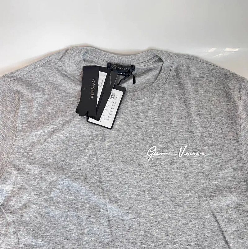 Versace Versace Gray Cotton Short Sleeve T-Shirt 0089 Size US L / EU 52-54 / 3 - 2 Thumbnail