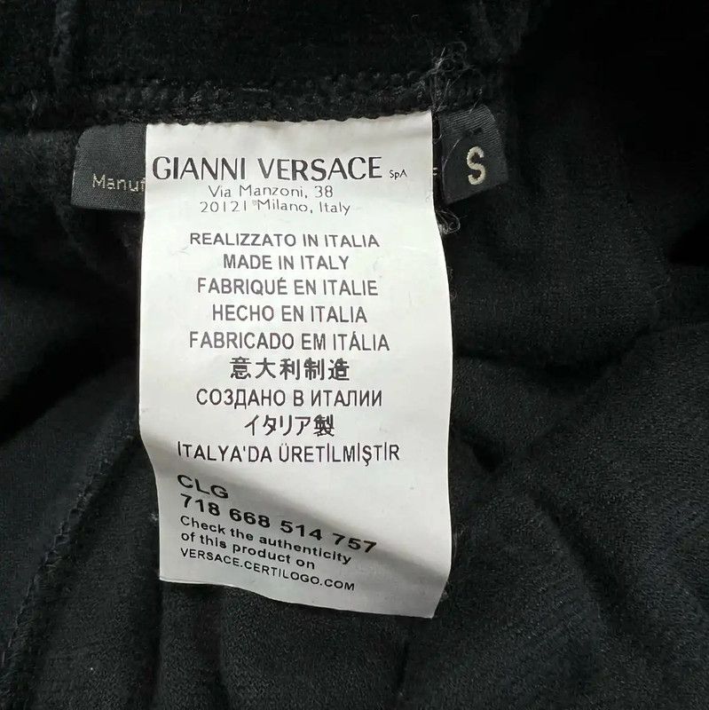 Versace Versace Black Cotton Medusa Casual Pants 0089 Size US 26 / EU 42 - 6 Thumbnail