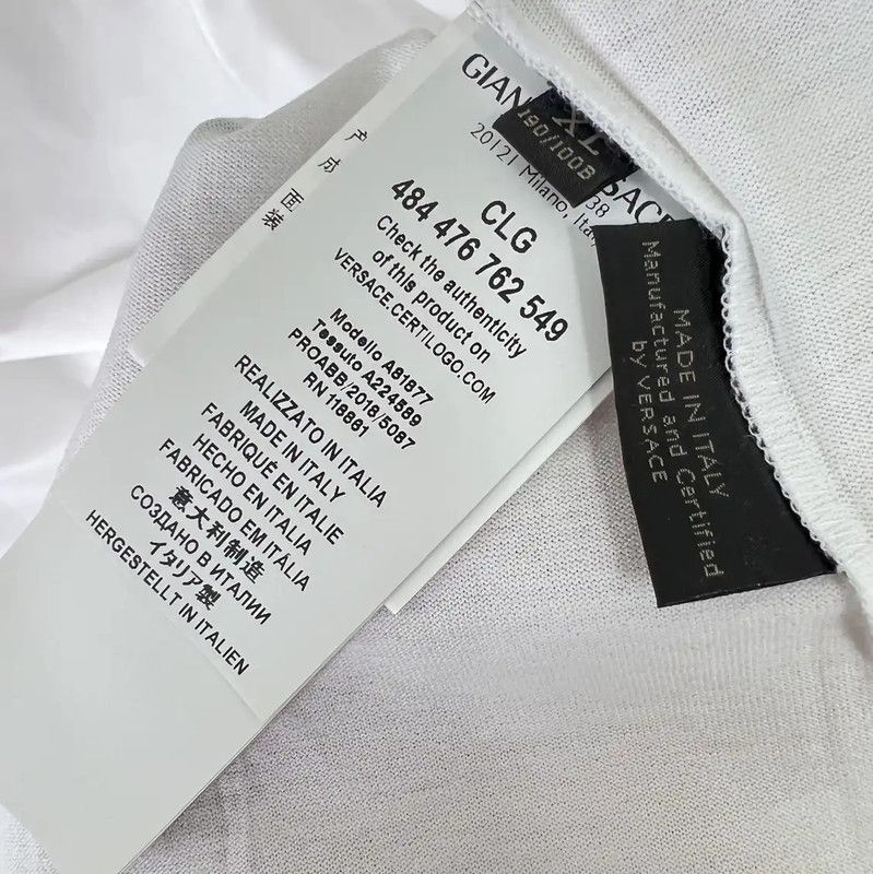 Versace Versace Summer Embroidered White Cotton T-Shirt 0089 Size US XL / EU 56 / 4 - 6 Thumbnail