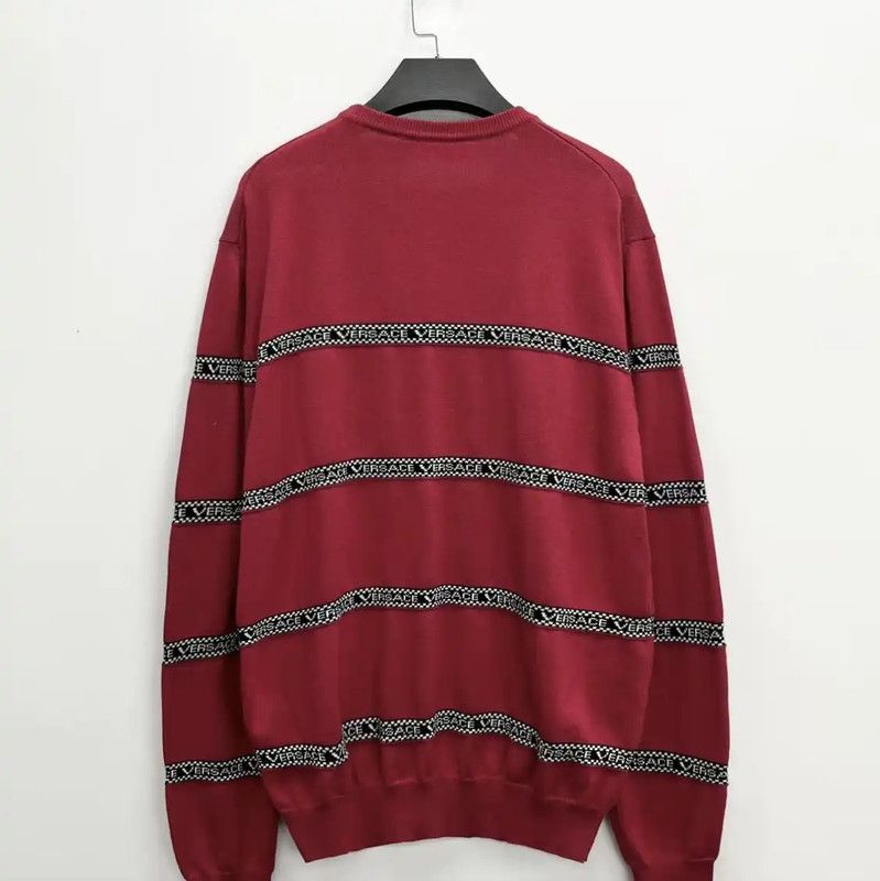 Versace Versace Red Wool Embroidered Pullover Sweater 0089 Size US L / EU 52-54 / 3 - 2 Thumbnail