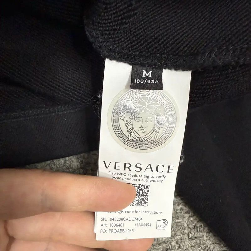 Versace Versace Black Cotton Men's Hoodie with Biggie Eyes 0089 Size US M / EU 48-50 / 2 - 4 Thumbnail