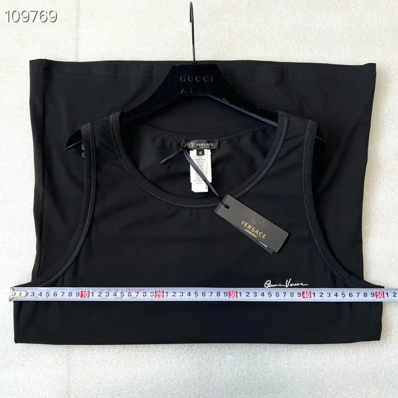Versace Versace Black Cotton Embroidered Sleeveless Top 0089 Size US S / EU 44-46 / 1 - 5 Thumbnail