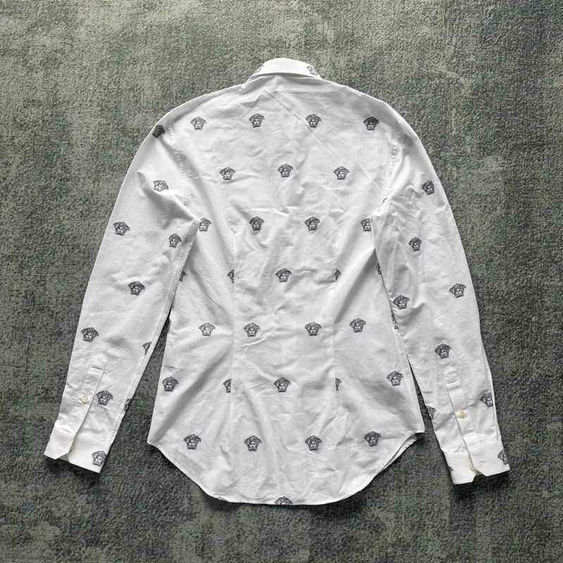 Versace Versace White Long Sleeve Embroidered Shirt 0089 Size US S / EU 44-46 / 1 - 5 Thumbnail