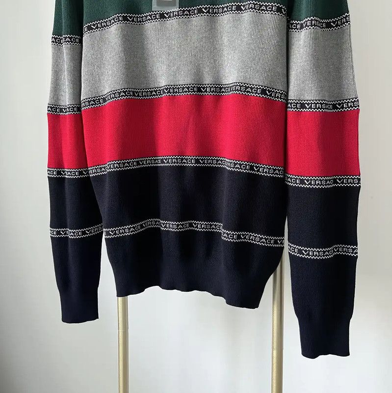 Versace Versace Men's Color Block Long Sleeve Sweater 0089 Size US XXL / EU 58 / 5 - 3 Thumbnail