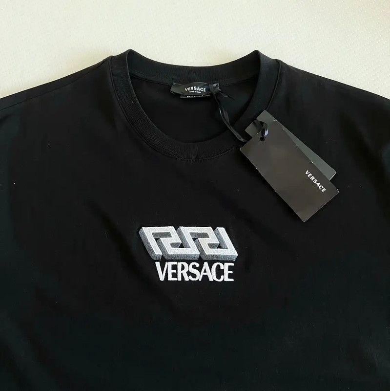 Versace Versace Black Cotton Short Sleeve T-Shirt 0089 Size US M / EU 48-50 / 2 - 2 Thumbnail