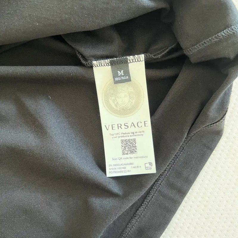 Versace Versace Black Cotton Short Sleeve T-Shirt 0089 Size US M / EU 48-50 / 2 - 4 Thumbnail