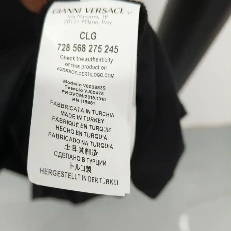 Versace Black Cotton Men's T-Shirt with Floral Design 0089