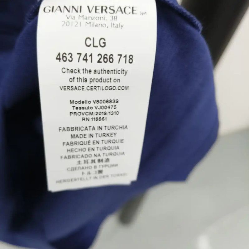 Versace Versace Blue Cotton T-Shirt for Men 0089 Size US L / EU 52-54 / 3 - 5 Thumbnail