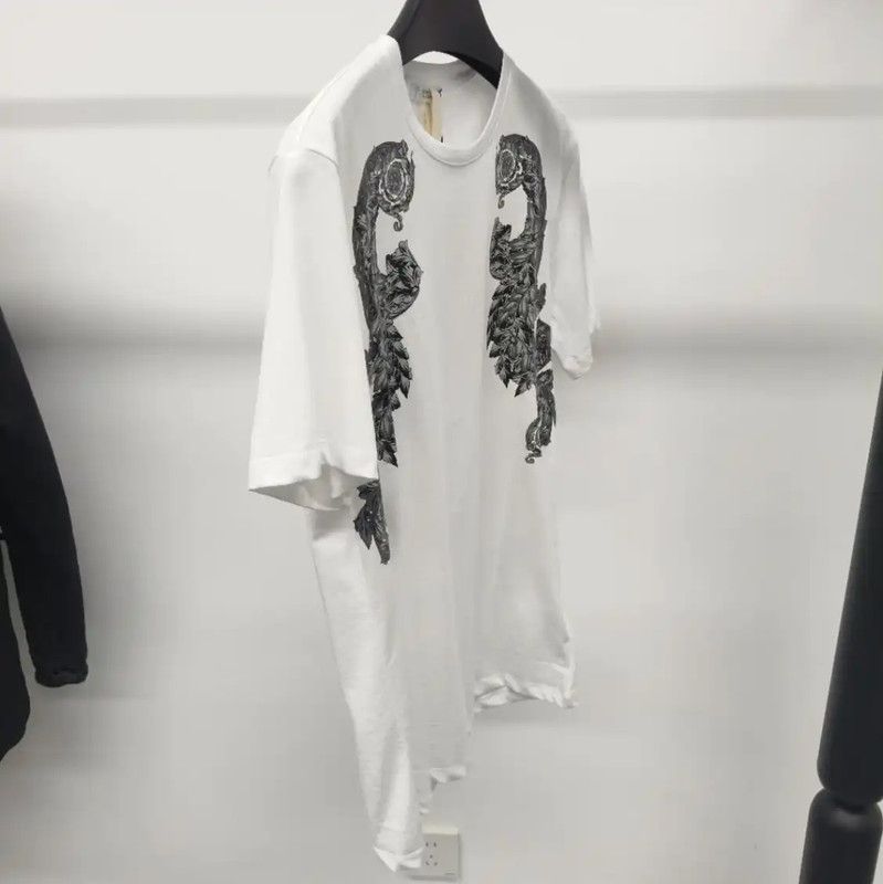 Versace Versace White Cotton Graphic T-Shirt for Men 0089 Size US XL / EU 56 / 4 - 3 Thumbnail