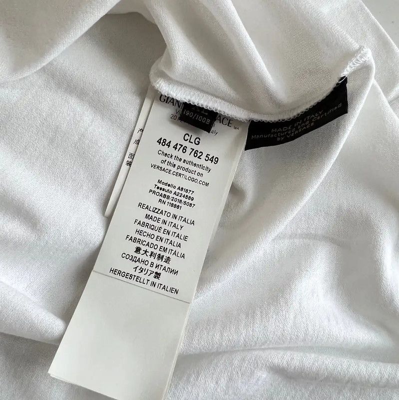 Versace Versace Summer White Cotton Men's T-Shirt 0089 Size US XL / EU 56 / 4 - 4 Thumbnail