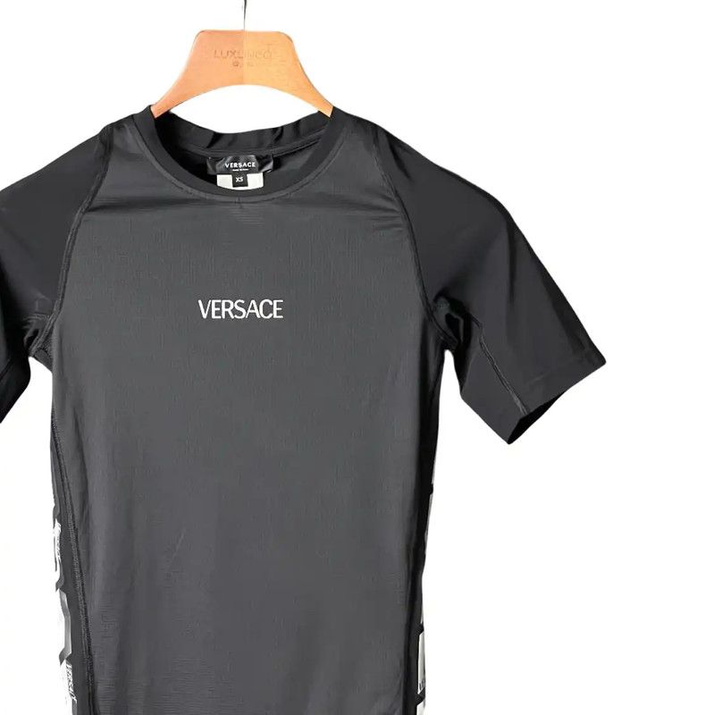 Versace Versace Black Logo Print Summer T-Shirt 0089 Size US XS / EU 42 / 0 - 3 Thumbnail