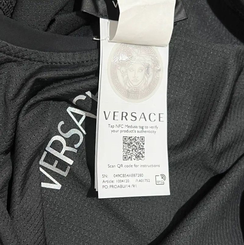 Versace Versace Black Logo Print Summer T-Shirt 0089 Size US XS / EU 42 / 0 - 7 Thumbnail