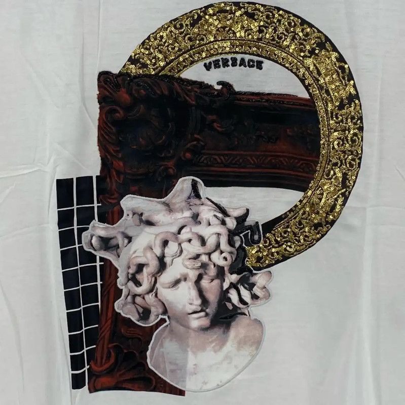 Versace Versace Men's White Cotton Short Sleeve Tee 0089 Size US L / EU 52-54 / 3 - 3 Thumbnail