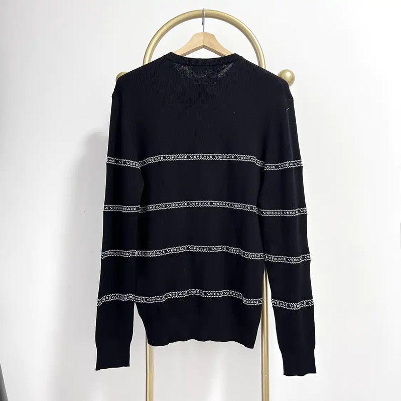 Versace Versace Black Cotton Long Sleeve Pullover Sweater 0089 Size US XXL / EU 58 / 5 - 7 Thumbnail