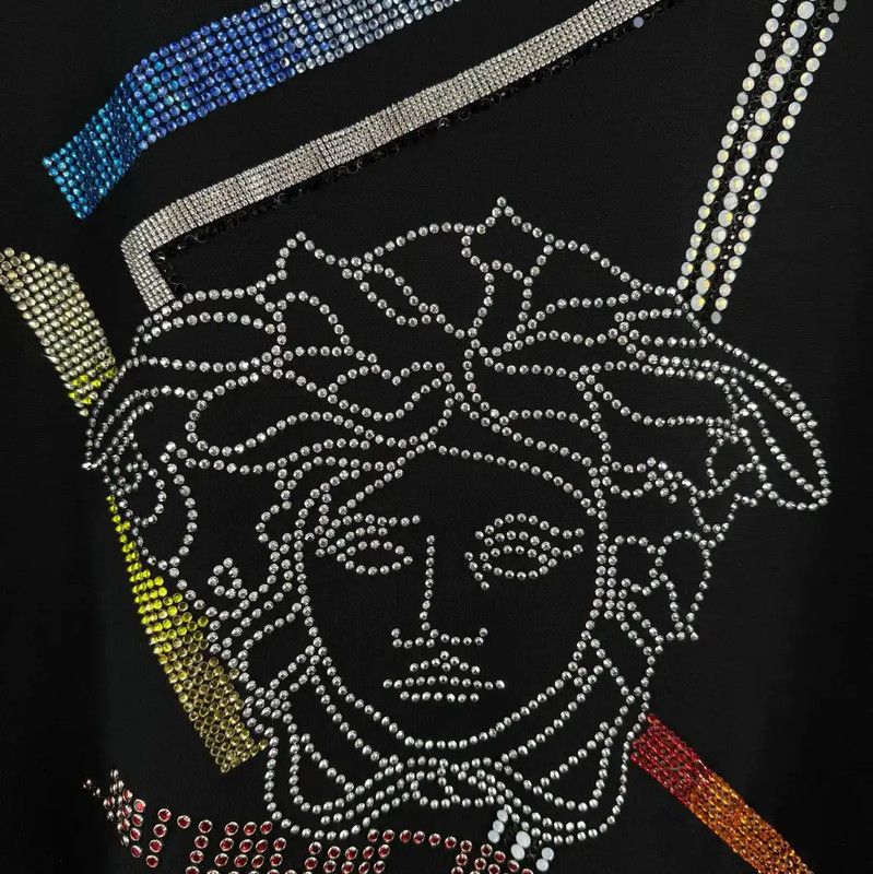 Versace Versace Black Men's T-Shirt with Graphic Design 0089 Size US L / EU 52-54 / 3 - 3 Thumbnail