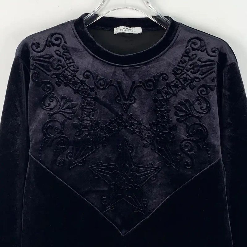 Versace Versace Black Men's Velvet Sweatshirt 0089 Size US S / EU 44-46 / 1 - 4 Thumbnail
