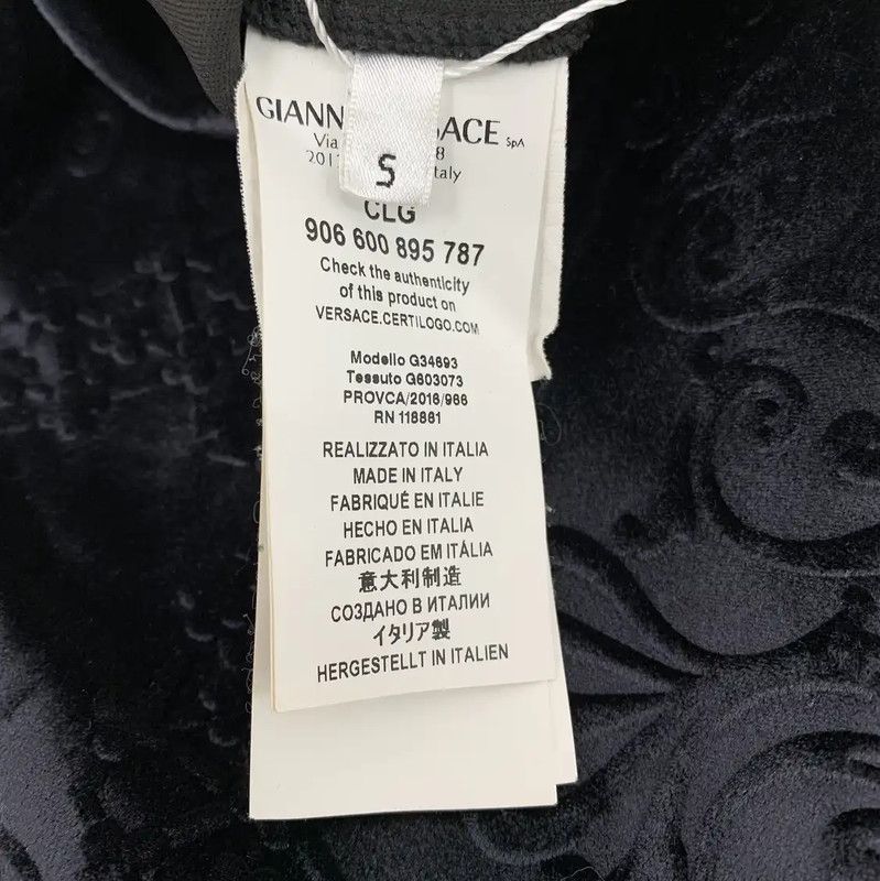 Versace Versace Black Men's Velvet Sweatshirt 0089 Size US S / EU 44-46 / 1 - 8 Thumbnail