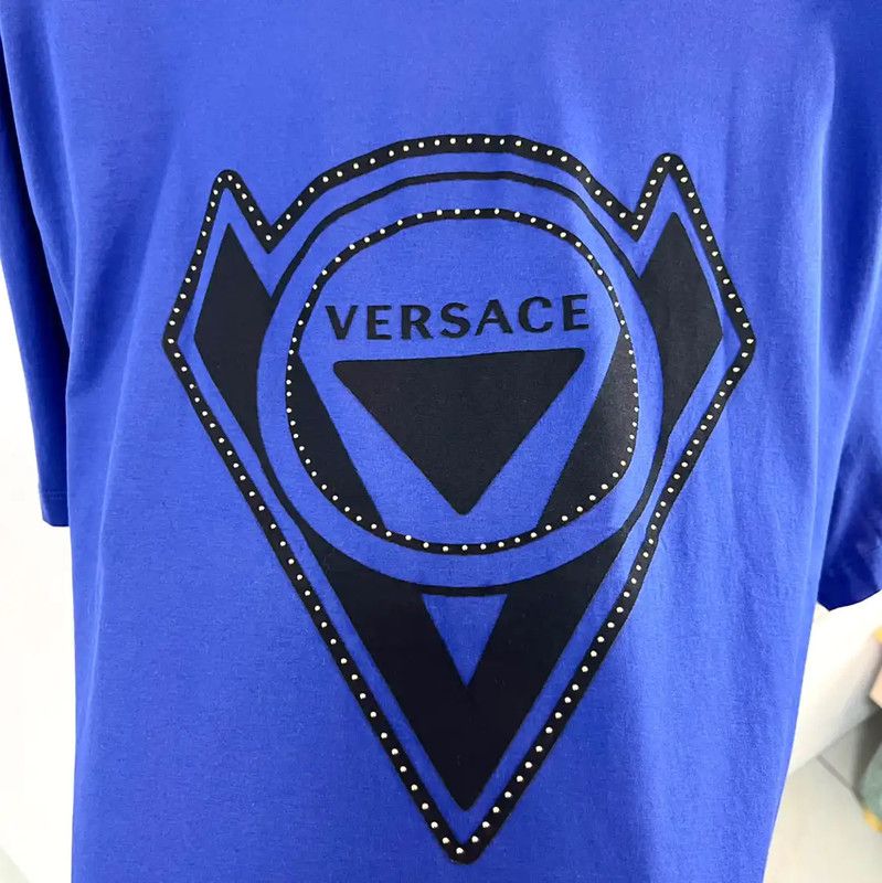 Versace Versace Summer Blue Cotton Men’s T-Shirt 0089 Size US L / EU 52-54 / 3 - 5 Thumbnail