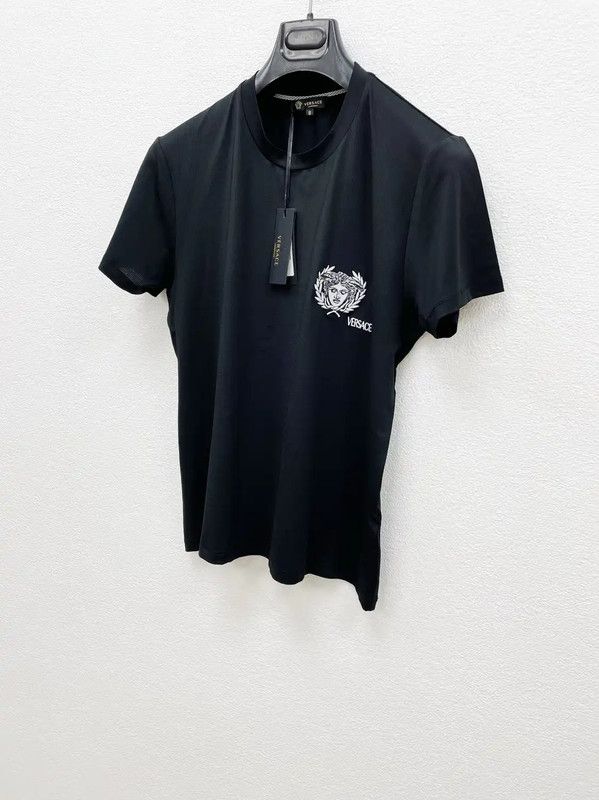 Versace Versace Black Cotton Men's T-Shirt 0089 Size US M / EU 48-50 / 2 - 2 Thumbnail