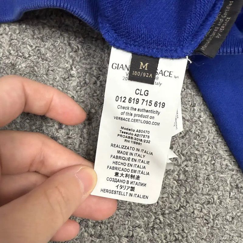 Versace Versace Blue Cotton Men's Sweatshirt 0089 Size US M / EU 48-50 / 2 - 4 Thumbnail