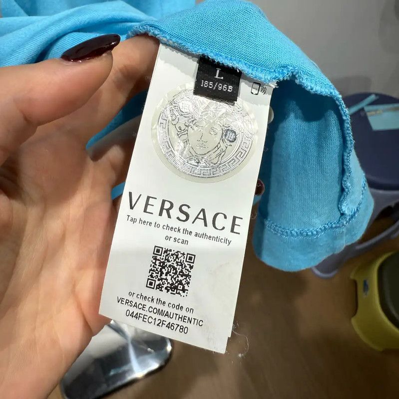 Versace Versace Men's Blue Graphic T-Shirt 0089 Size US L / EU 52-54 / 3 - 4 Thumbnail
