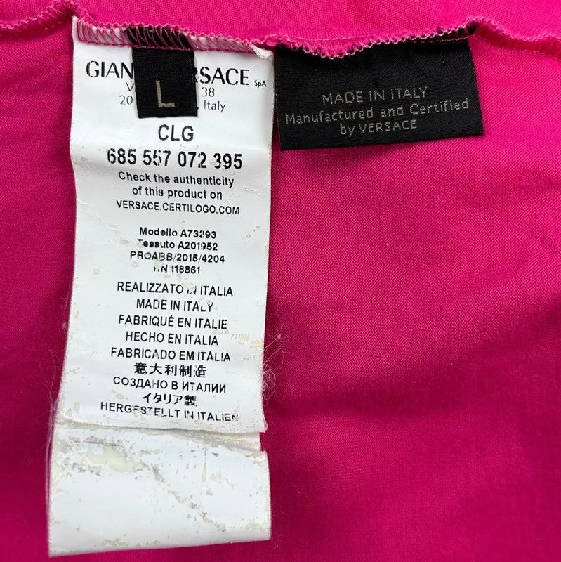 Versace Versace Pink Men's T-Shirt with Logo 0089 Size US L / EU 52-54 / 3 - 9 Thumbnail