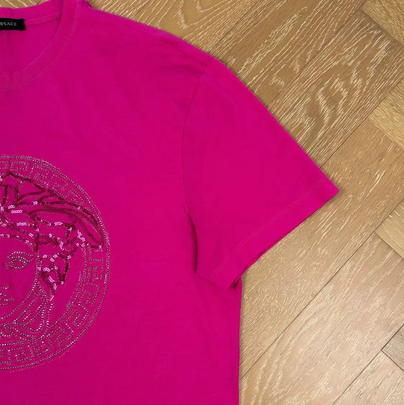 Versace Versace Pink Men's T-Shirt with Logo 0089 Size US L / EU 52-54 / 3 - 5 Thumbnail