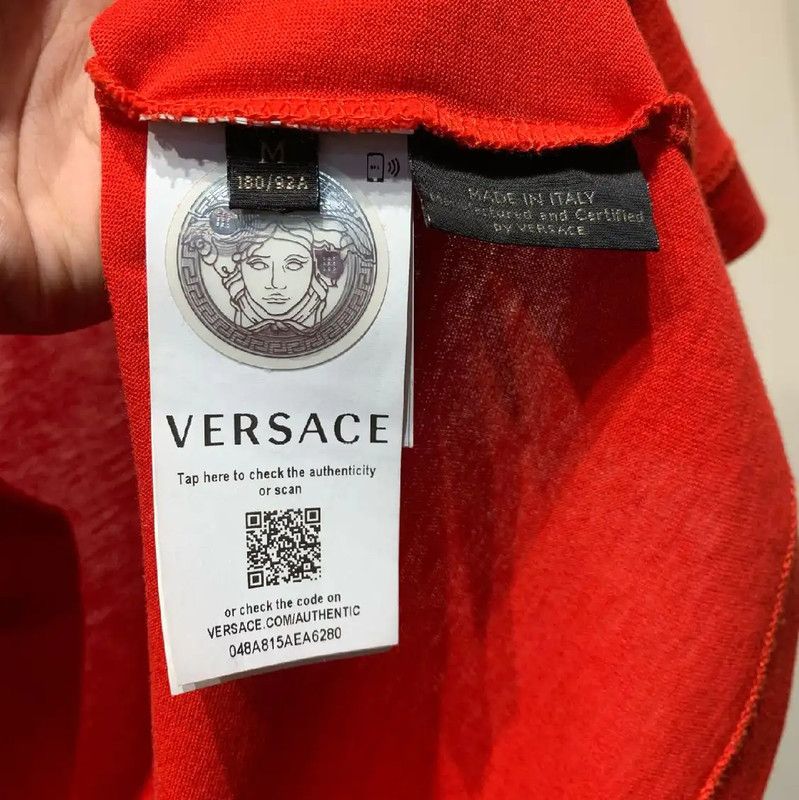 Versace Versace Red Cotton Men's T-Shirt 0089 Size US M / EU 48-50 / 2 - 8 Thumbnail