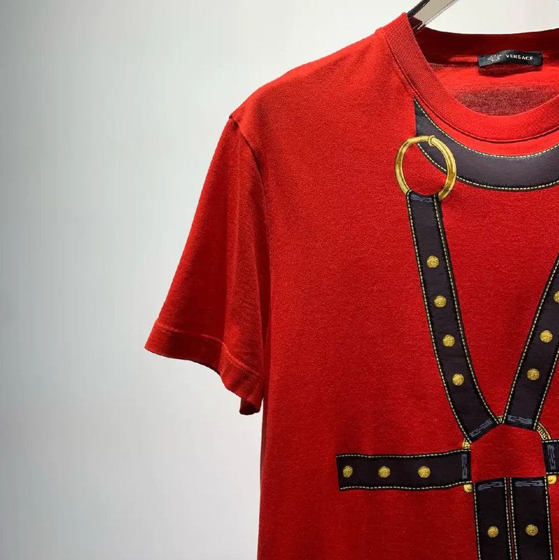 Versace Versace Red Cotton Men's T-Shirt 0089 Size US M / EU 48-50 / 2 - 5 Thumbnail