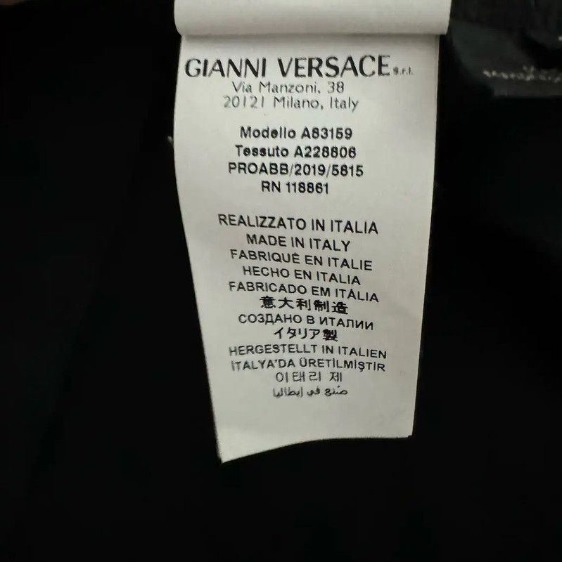 Versace Versace Black Cotton Logo T-Shirt for Men 0089 Size US L / EU 52-54 / 3 - 5 Thumbnail