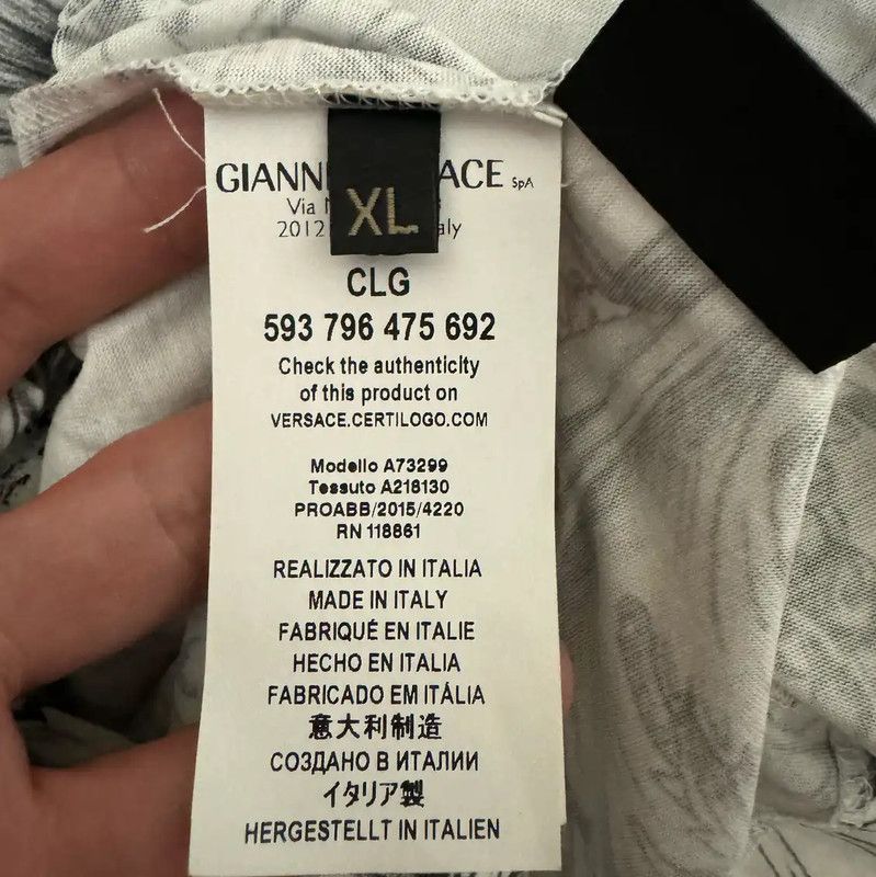Versace Versace White Cotton Embroidered Logo T-Shirt 0089 Size US XL / EU 56 / 4 - 5 Thumbnail