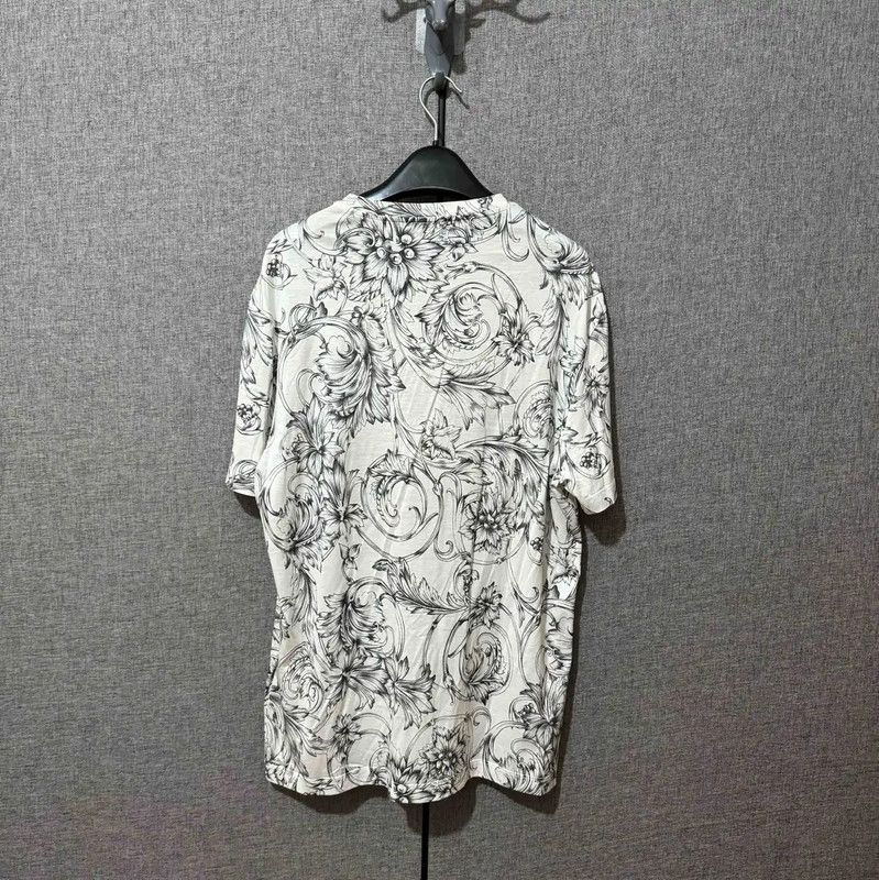 Versace Versace White Cotton Embroidered Logo T-Shirt 0089 Size US XL / EU 56 / 4 - 2 Thumbnail