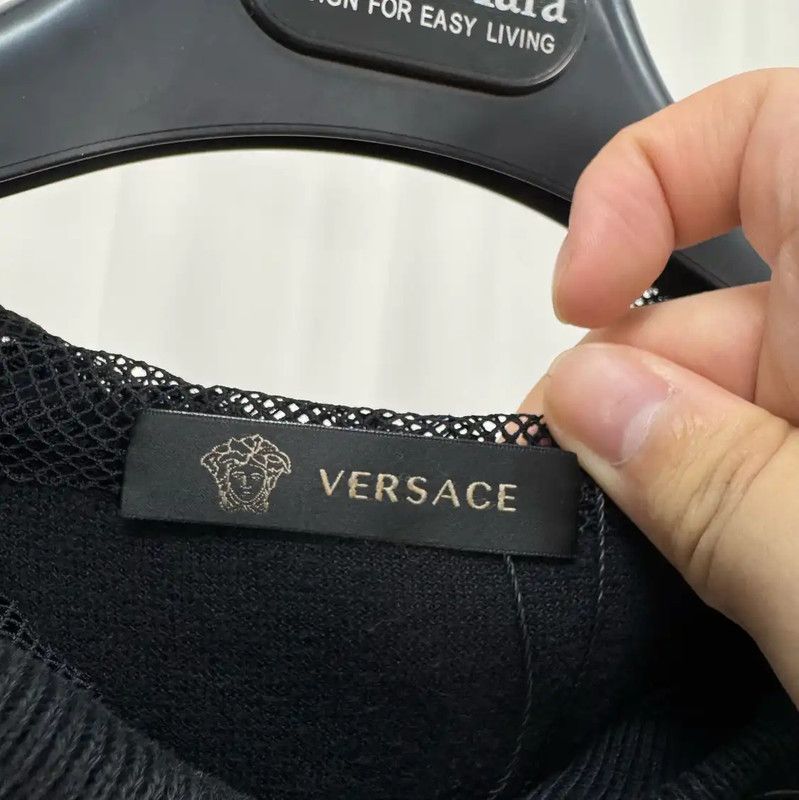 Versace Versace Black Cotton Blend Logo Zip-Up Jacket 0089 Size US XS / EU 42 / 0 - 5 Thumbnail