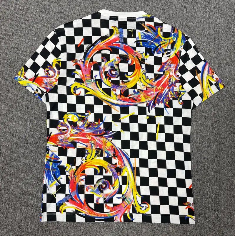 Versace Versace Colorful Checkered Cotton T-Shirt 0089 Size US M / EU 48-50 / 2 - 2 Thumbnail
