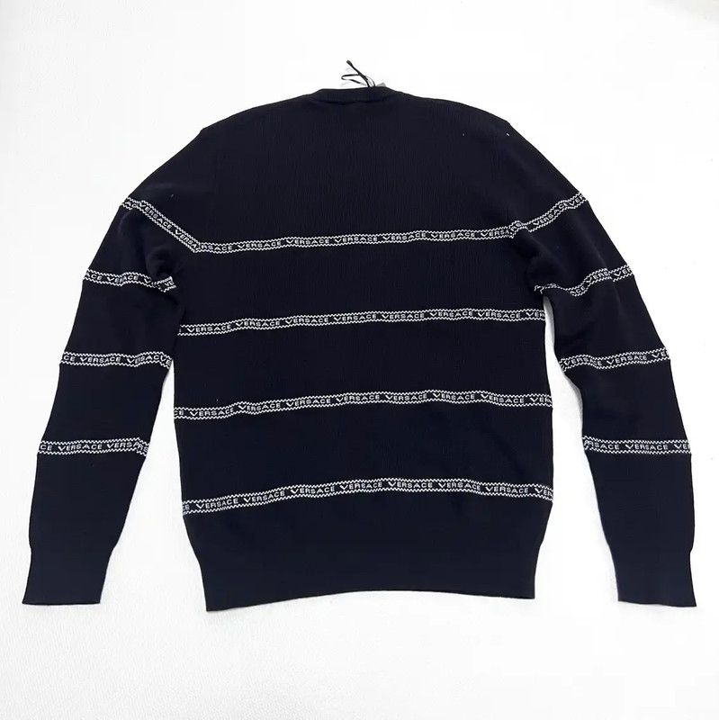 Versace Versace Black Striped Long Sleeve Sweater 0089 Size US XXL / EU 58 / 5 - 6 Thumbnail