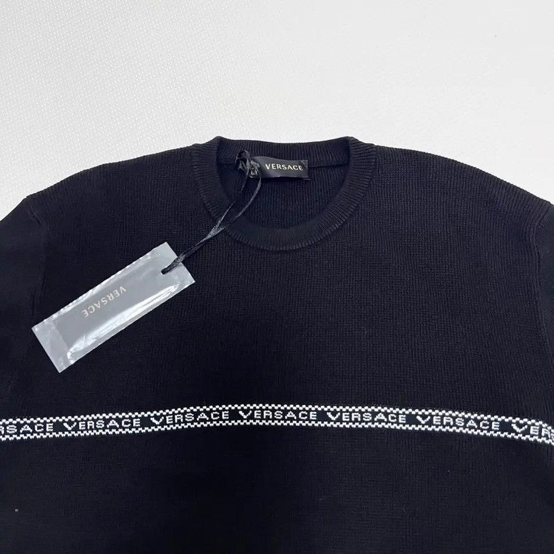Versace Versace Black Striped Long Sleeve Sweater 0089 Size US XXL / EU 58 / 5 - 2 Thumbnail