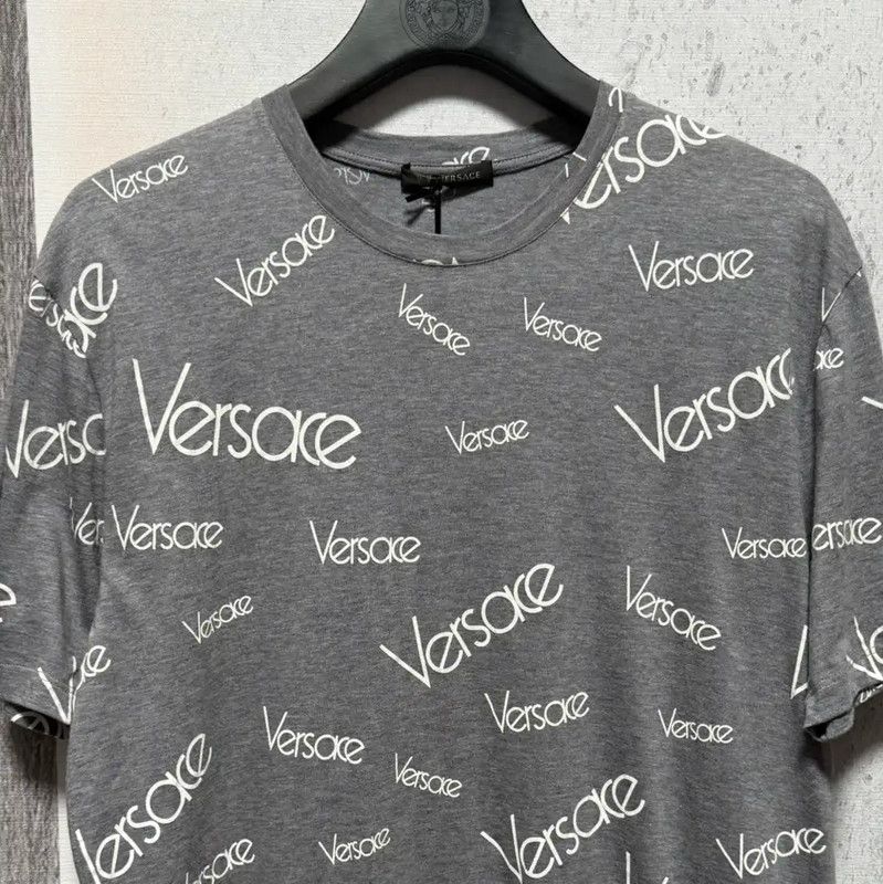 Versace Versace Gray Cotton Logo T-Shirt for Men 0089 Size US L / EU 52-54 / 3 - 4 Thumbnail