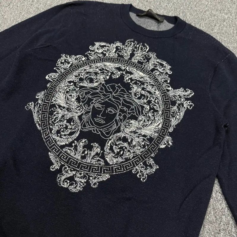 Versace Versace Black Cotton Pullover Sweater for Men 0089 Size US S / EU 44-46 / 1 - 3 Thumbnail