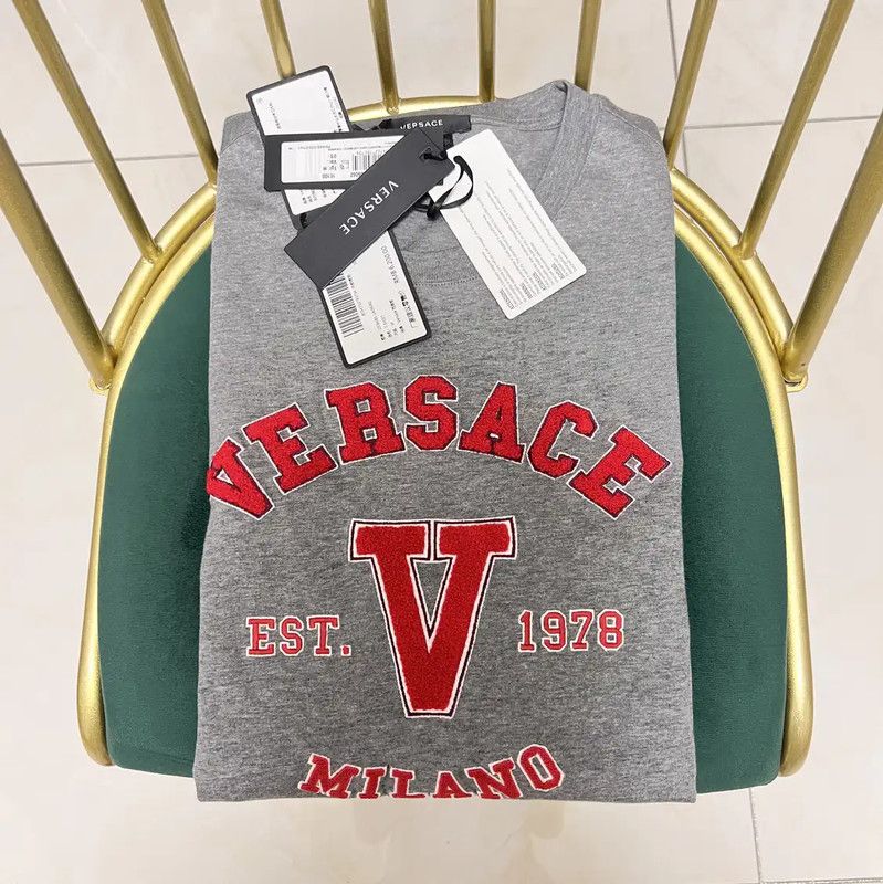 Versace Versace Grey Cotton Short Sleeve T-Shirt 0089 Size US M / EU 48-50 / 2 - 5 Thumbnail