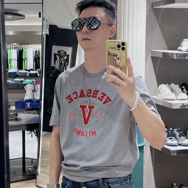 Versace Versace Grey Cotton Short Sleeve T-Shirt 0089 Size US M / EU 48-50 / 2 - 7 Thumbnail