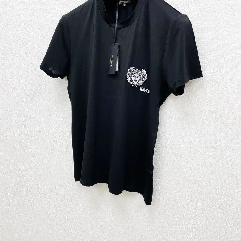 Versace Versace Black Short Sleeve Men's T-Shirt 0089 Size US M / EU 48-50 / 2 - 2 Thumbnail