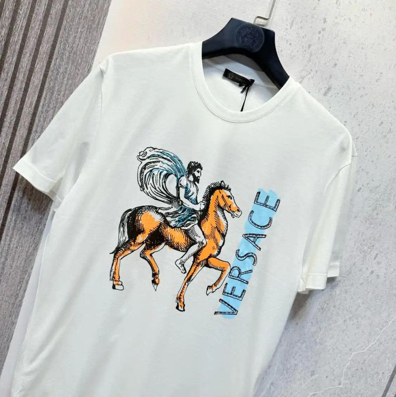 Versace Versace White Cotton Men's T-Shirt 0089 Size US L / EU 52-54 / 3 - 7 Thumbnail