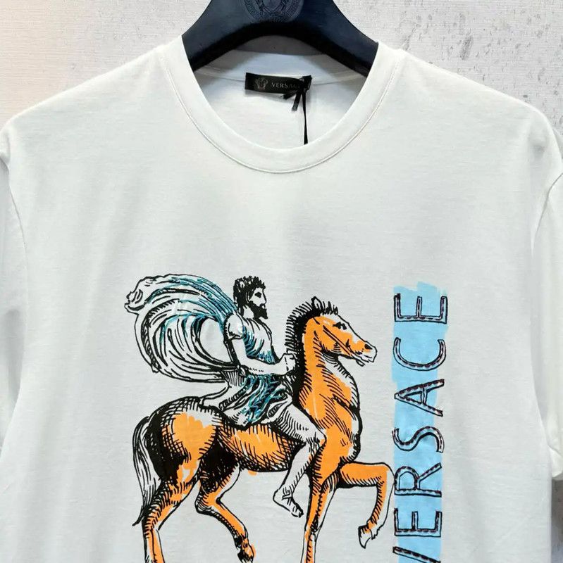 Versace Versace White Cotton Men's T-Shirt 0089 Size US L / EU 52-54 / 3 - 4 Thumbnail