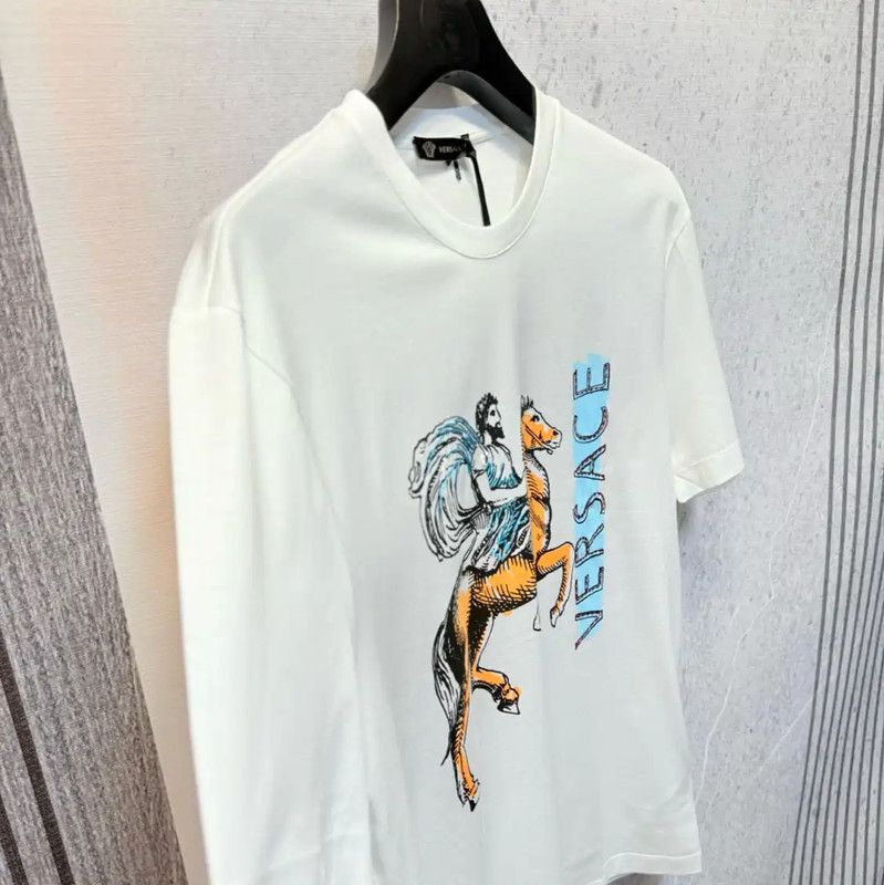 Versace Versace White Cotton Men's T-Shirt 0089 Size US L / EU 52-54 / 3 - 3 Thumbnail