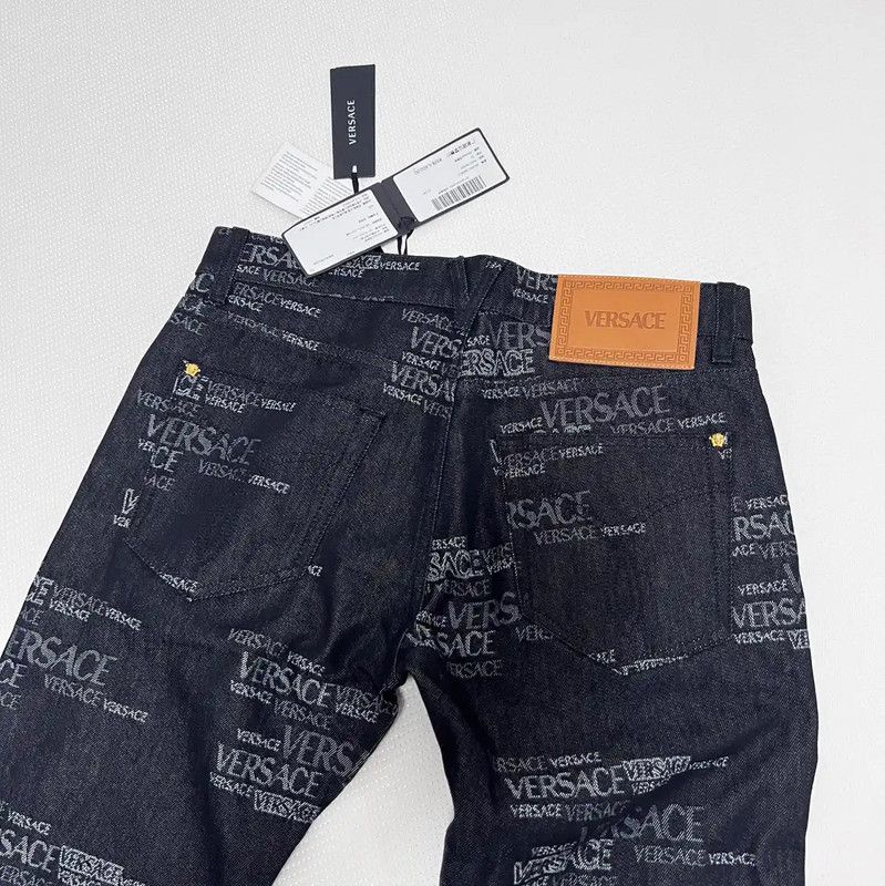 Versace Versace Black Cotton Blend Printed Casual Pants 0089 Size US 26 / EU 42 - 5 Thumbnail